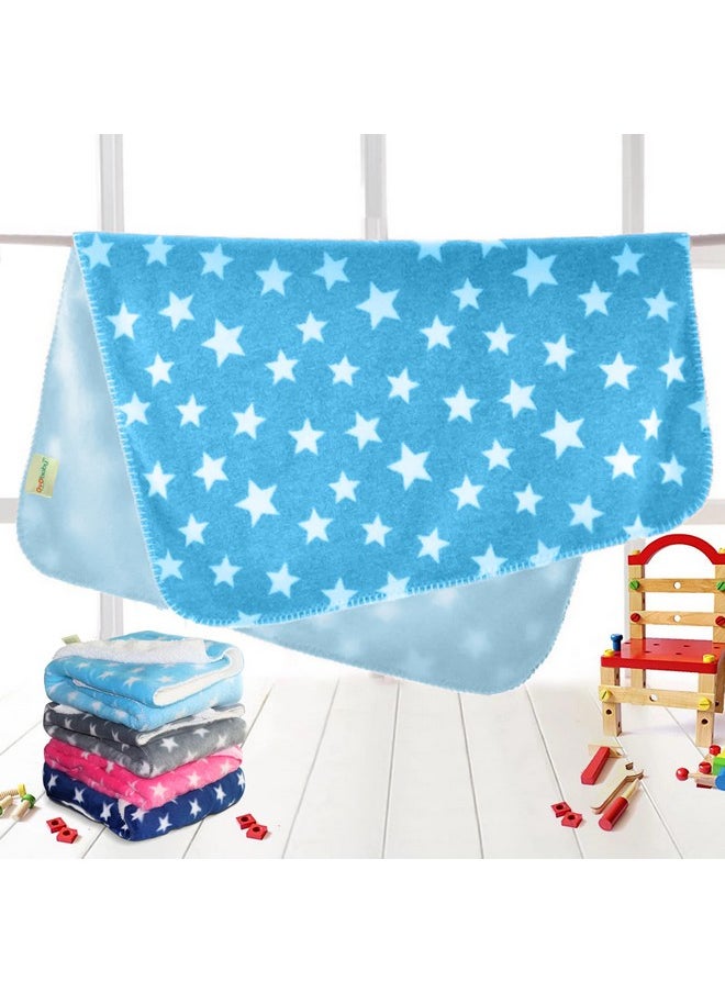 New Born Super Soft Baby Blanket For Babies (100 X 75 Cm Star Blue & Grey, Lightweight) All Season | 0-12 Months | Sleeping Bag | Nursing Baby Gifts, Fleece