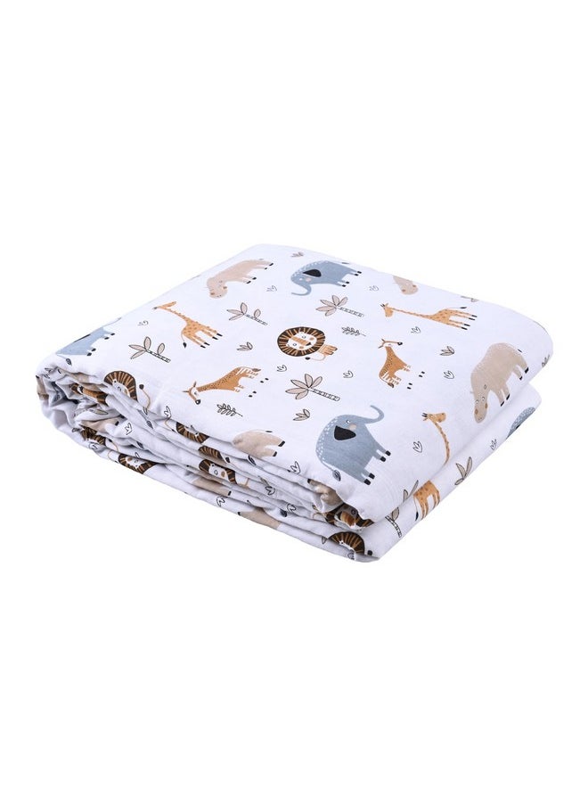 Pure Cotton Reversible Dohar Toddler Size | Ac Quilt For Babies | Infants - New Born Blanket | Soft Light-Weight Bed Blanket 0-4 Years Kids (140Cm X 100Cm - Orange Giraffe, 200 Tc)