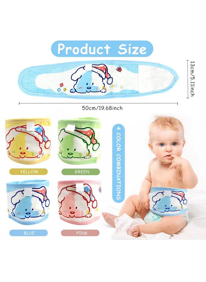 ® 4Pcs Cotton Baby Belly Band Baby Belly Button Wrap, Newborn Belly Button Band Umbilical Hernia Belt Baby Adjustable Belly Band Cotton Infant Tummy Band For Infant 0-12 Months, Cute Dog