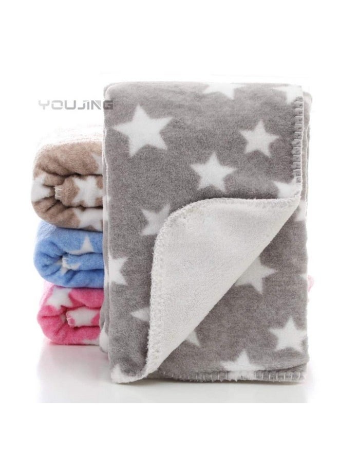 Wool Newborn Wrapper Cum Baby Blanket (Grey Star)