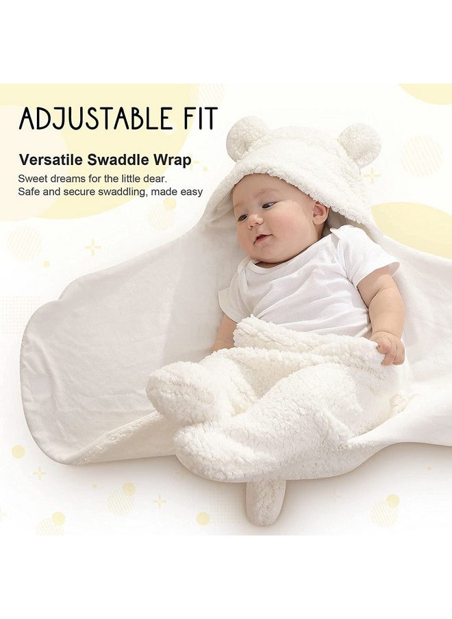 Baby Blankets New Born Combo Pack Of Wearable Swaddle Wrapper Security Blanket For Kids For 0-6 Month Babies (White, Pink, 70 Cm X 70 Cm)