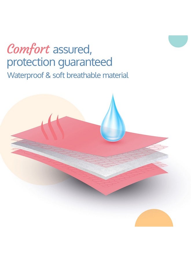Instadry Anti-Piling Fleece Extra Absorbent Quick Dry Sheet For Baby, Baby Bed Protector, Waterproof Baby Sheet, Small Size 100X140Cm, Pack Of 1, Salmon Rose