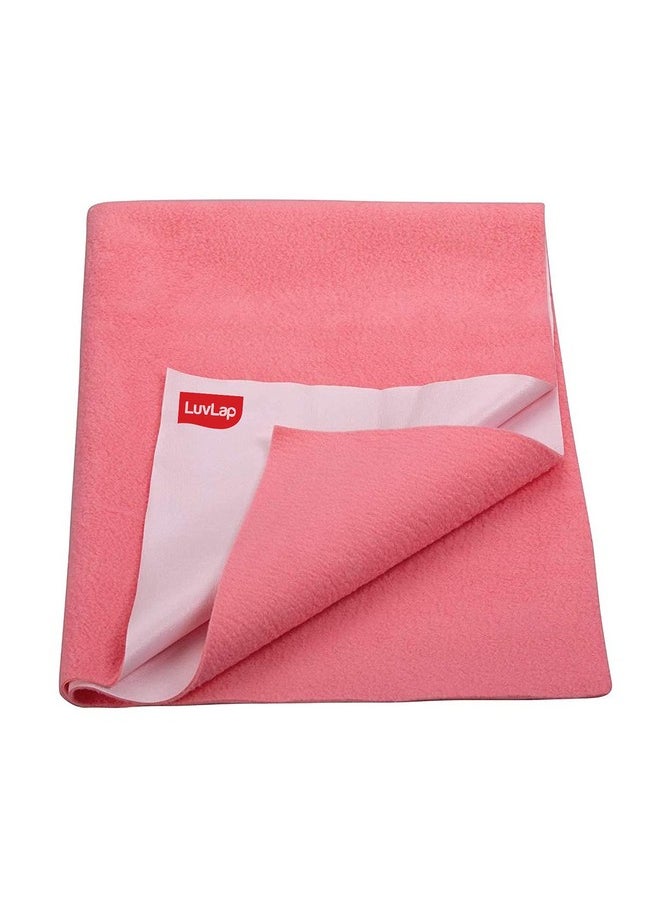 Instadry Anti-Piling Fleece Extra Absorbent Quick Dry Sheet For Baby, Baby Bed Protector, Waterproof Baby Sheet, Small Size 100X140Cm, Pack Of 1, Salmon Rose