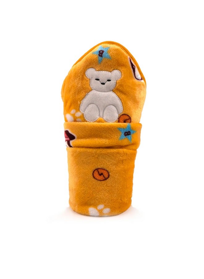 Newborn Baby Blanket With Hood/Infant Ac Blanket/Baby Wrapper/Flannel Baby Blanket For 0-9 Months (70X70Cm) Pack Of 1