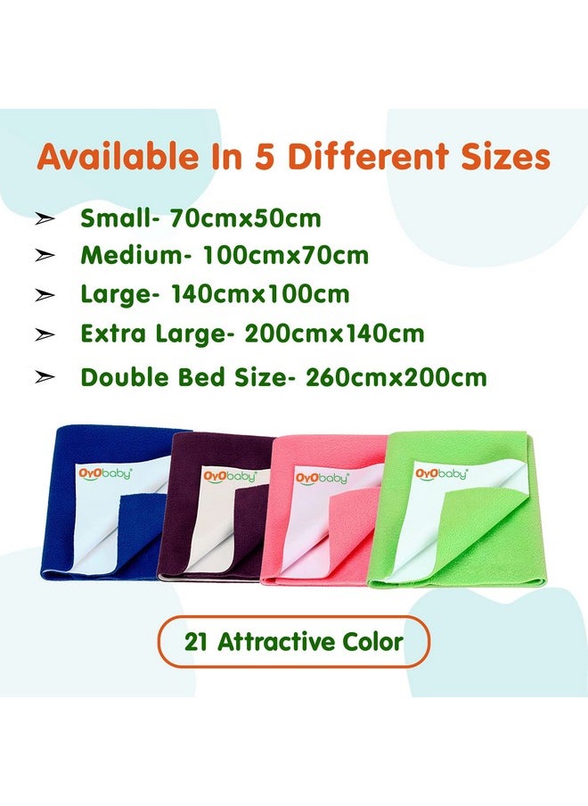 Waterproof Baby Bed Protector Dry Sheets For New Born Babies | Reusable Mats | Cot & Bassinet Gift Pack (Sea Blue + Maroon),Small (70Cm X 50Cm)