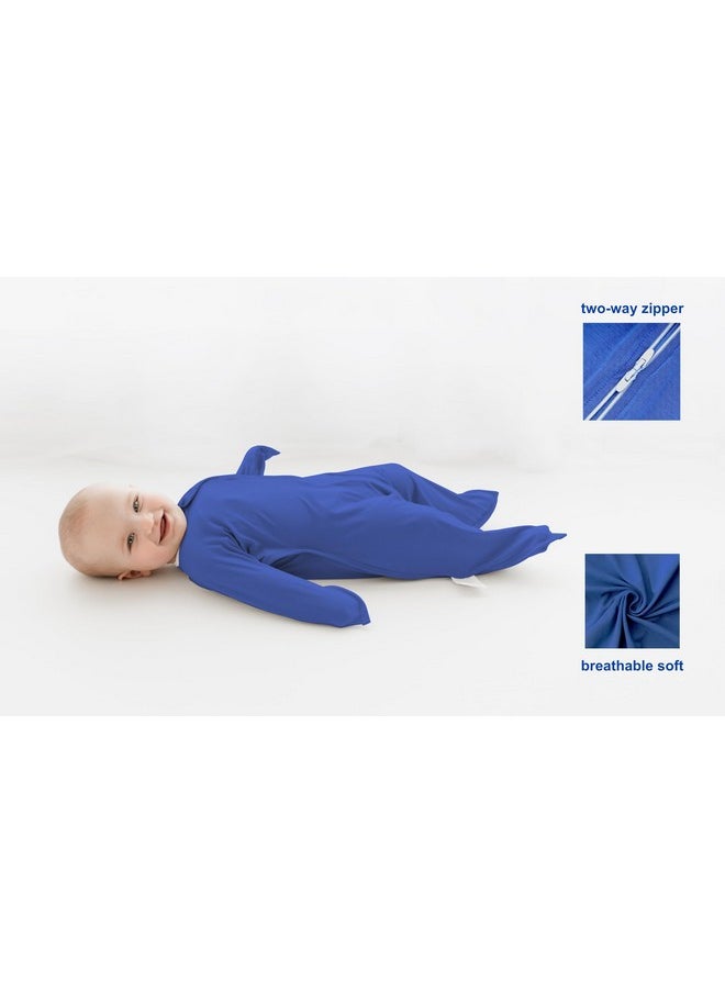 Transition Swaddle - Baby Wearable Blanket - Cozy Sleep Sack, Wrap With 2-Way Zipper - 95% Bamboo Viscose, 5% Spandex (Navy Nightfall, Medium 6-12 Month_)