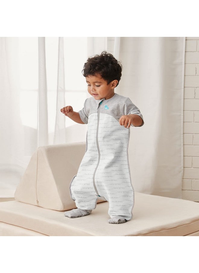 Organic Toddler Wearable Blanket W/Footies (6-12 Mo.), Super Soft Sleeping Sack, 1.0Tog White