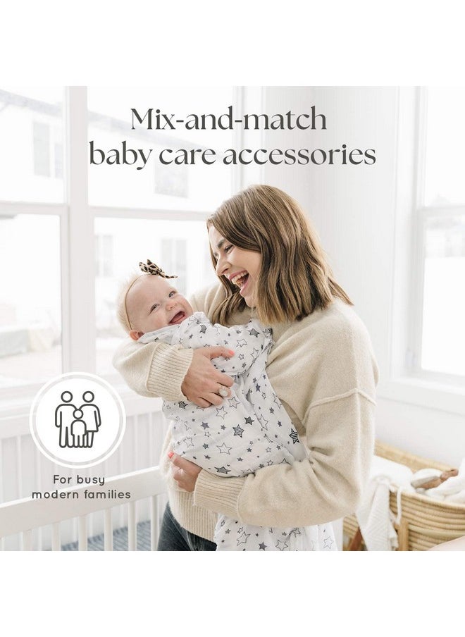Swaddle Blanket & Pacifier Clip Set - Four Large Cotton Muslin Receiving Blankets Plus Two Universal Binky Holders And Zip-Close Paci Case - Great For New Girl Or Boy