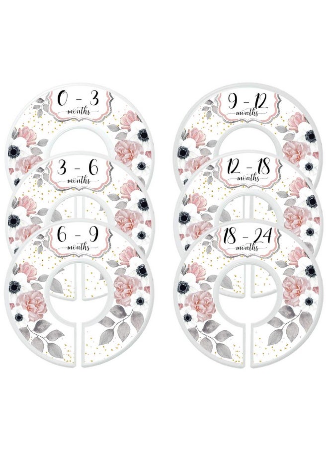 Nursery Closet Dividers Closet Organizers Baby Girl Clothes Dividers Blush Pink Black Floral