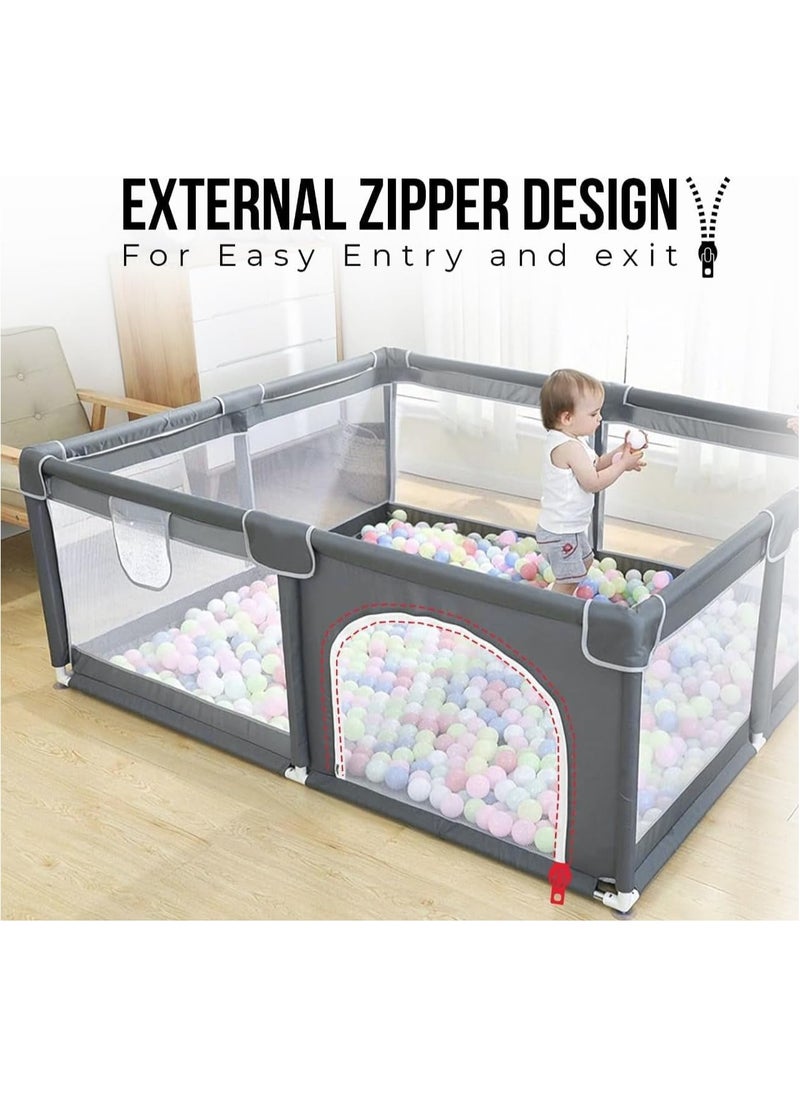 Extensively Useful Baby Playpen Versatile playpen for babies and toddlers Elegant Baby Playpen Fence with Fluffy play mat and 20 Non-Toxic Pit Ball baby Play yard (120 * 120)