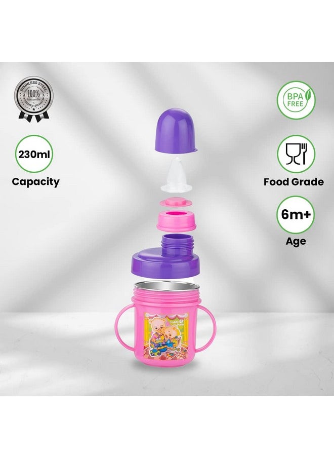 Stainless Steel Baby Spout Sipper Cup For Kids Age 3 Months To 18 Months 250 Ml