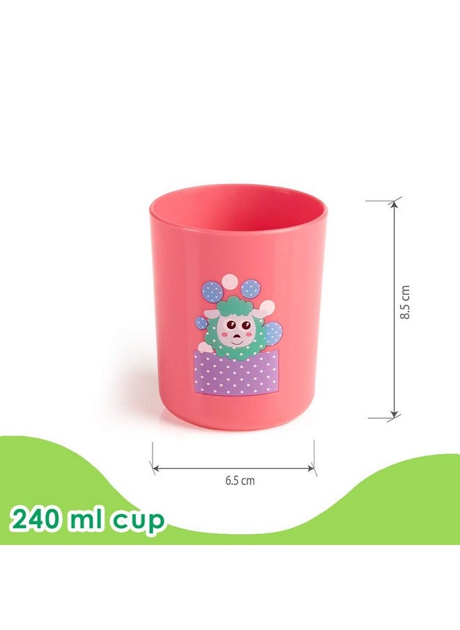 Boo Boo Cup For Kids, 100% Bpa Free, Training Cup Set For Baby/Toddlers, Unbreakable 3Pcs Baby Tumbler Glass Set, 240 Ml, 8 Oz.(Pink & Violet, 18M+)