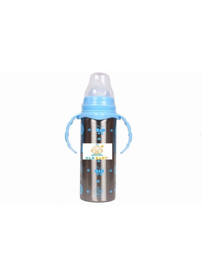 Kids Multifunctional 3 In 1 Stainless Steel Feeding Bottle - 240Ml Pack Of 3