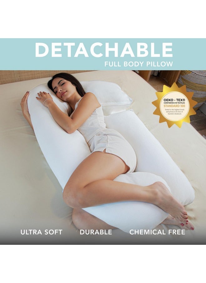 Pregnancy Pillows, U-Shape Full Body Pillow -Removable Air White Cover - White - Pregnancy Pillows For Sleeping - Body Pillows For Adults, Maternity Pillow And Pregnancy Must Haves