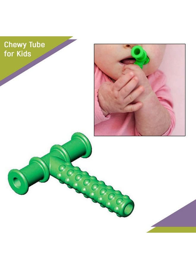 ® Speech Therapy Chewing Tube, Non-Toxic Biting Toy For Effective Oral Sensory Therapy, Texture Chewy Tube For Autism, Teether For Children- Green