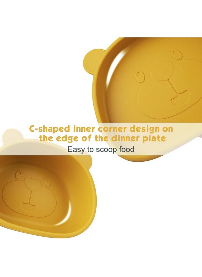 Toddler Plates With Suction - Baby Plates - 100% Food-Grade Silicone Divided Plates - Bpa Free - Microwave & Dishwasher Safe