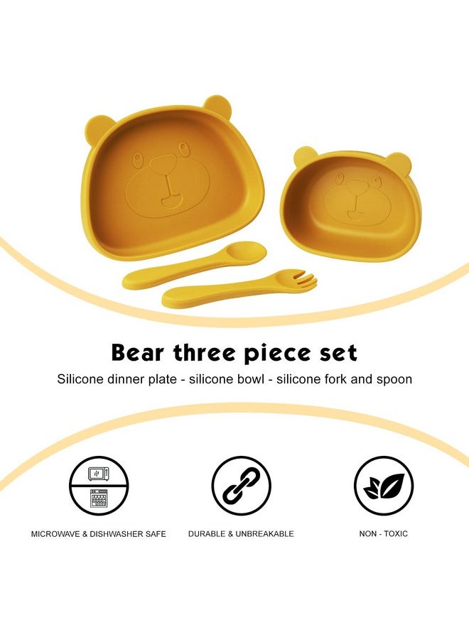 Toddler Plates With Suction - Baby Plates - 100% Food-Grade Silicone Divided Plates - Bpa Free - Microwave & Dishwasher Safe