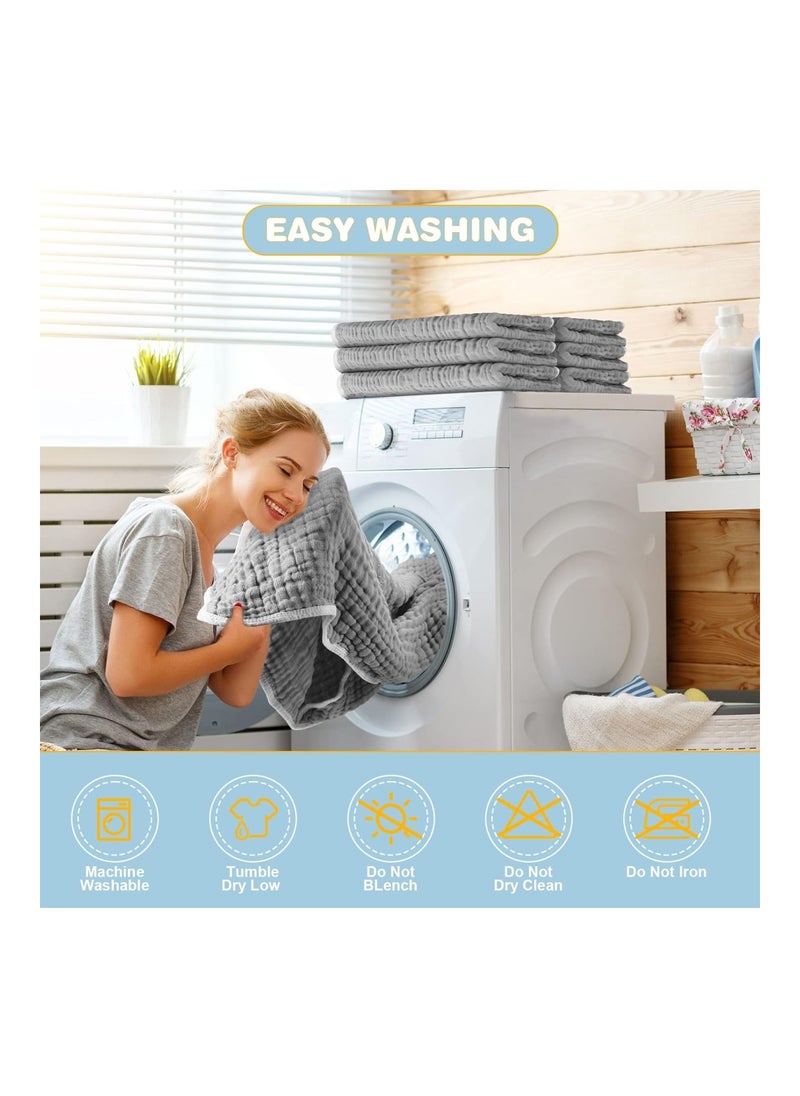 Pack Of 2 Cotton Hooded Baby Bath Towel Sets For Girl Or Boy, Large, 32 X 32 Inch, Light Gray
