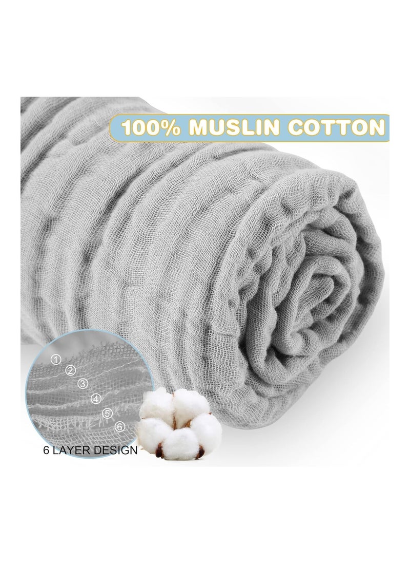 Pack Of 2 Cotton Hooded Baby Bath Towel Sets For Girl Or Boy, Large, 32 X 32 Inch, Light Gray