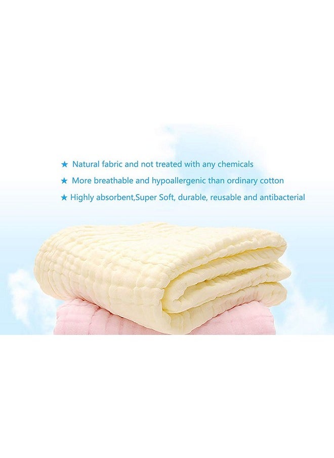 Baby Super Soft Absorbent Muslin 6 Layer Wash Towel- 100X100 Cm - (0-3 Years)- Yellow