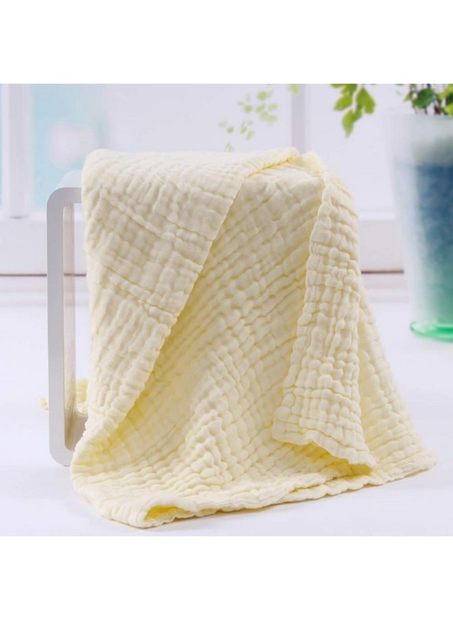 Baby Super Soft Absorbent Muslin 6 Layer Wash Towel- 100X100 Cm - (0-3 Years)- Yellow