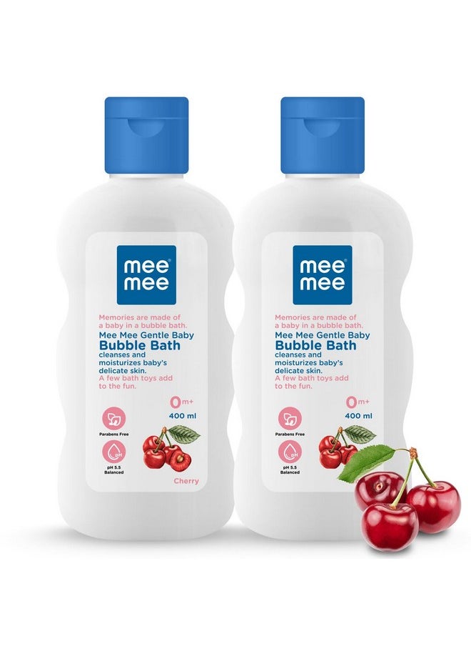 Foamy Baby Mild Bubble Bath | Pk Of 2 (400Ml Each) With Cherry & Fruit Extracts | Tear-Free Formula | Moisturizes And Soothes Skin | Natural Head To Toe Baby Wash Dermatologically Tested