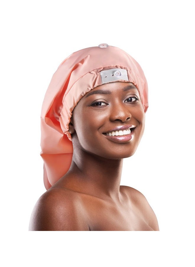 Shower Cap For Women Large Shower Cap Adjustable Shower Cap Pink Shower Cap Waterproof Shower Cap For Women Long Hair (Large, Pink)