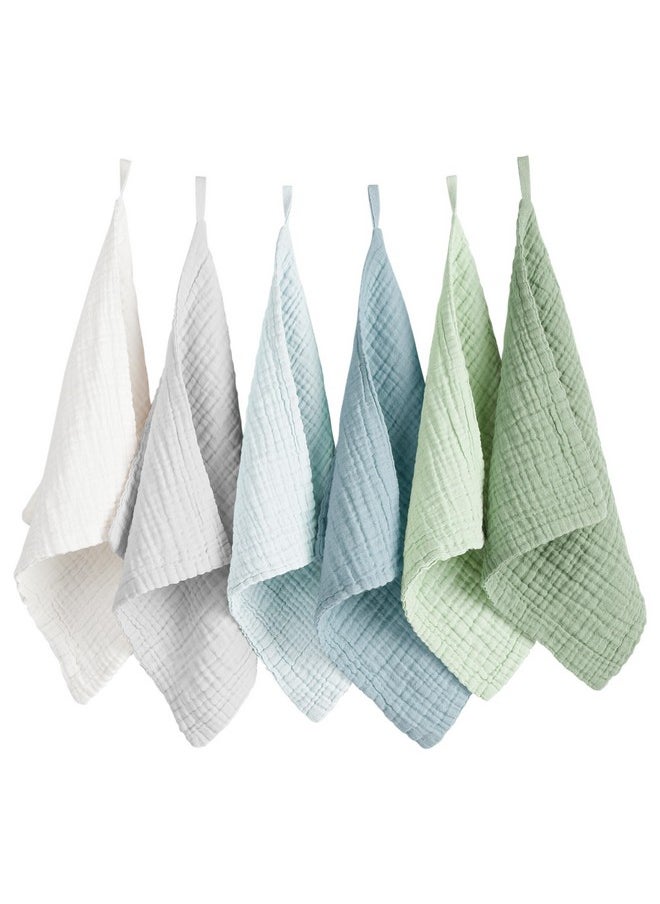 6 Pack Baby Muslin Washcloths For Unisex 100% Cotton Wash Cloth Set For Baby Face Body Comfy And Soft For Newborn Infants Kids Girls And Boys