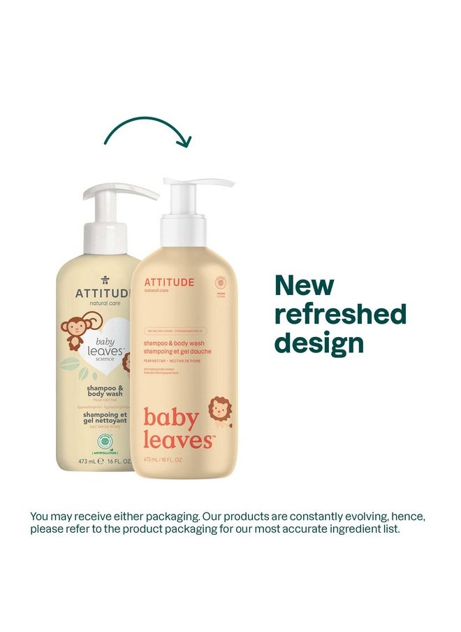 2-In-1 Shampoo And Body Wash For Baby, Ewg Verified, Dermatologically Tested, Vegan, Pear Nectar, 16 Fl Oz