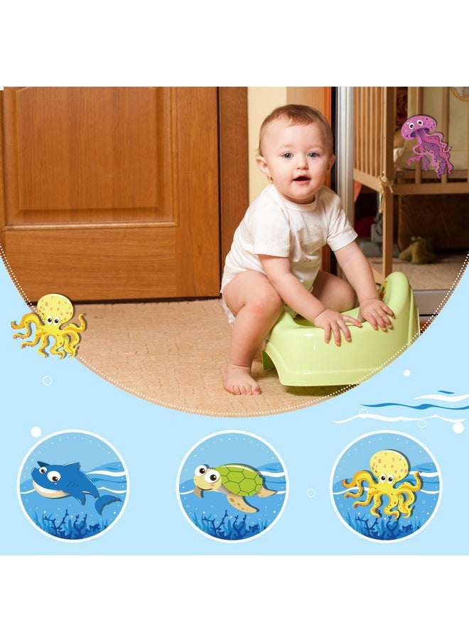 24 Pcs Potty Training Stickers Potty Stickers Reusable Potty Training Reveal Stickers Potty Training Seat Stickers Color Changing Sticker Toilet Targets(Marine Animal)