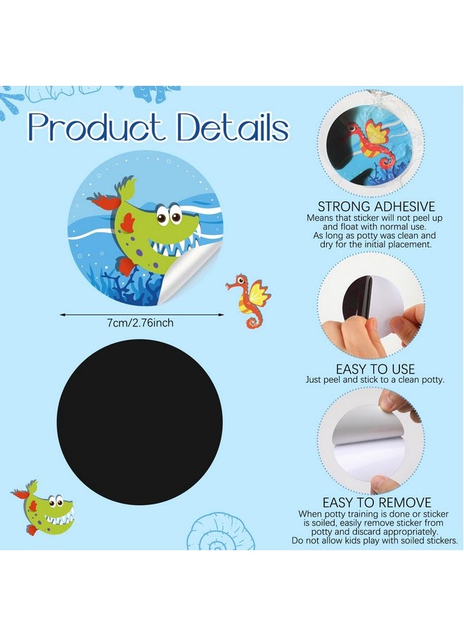 24 Pcs Potty Training Stickers Potty Stickers Reusable Potty Training Reveal Stickers Potty Training Seat Stickers Color Changing Sticker Toilet Targets(Marine Animal)