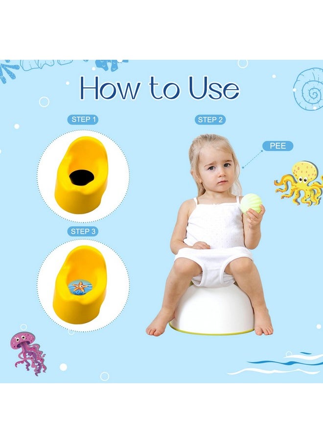 24 Pcs Potty Training Stickers Potty Stickers Reusable Potty Training Reveal Stickers Potty Training Seat Stickers Color Changing Sticker Toilet Targets(Marine Animal)