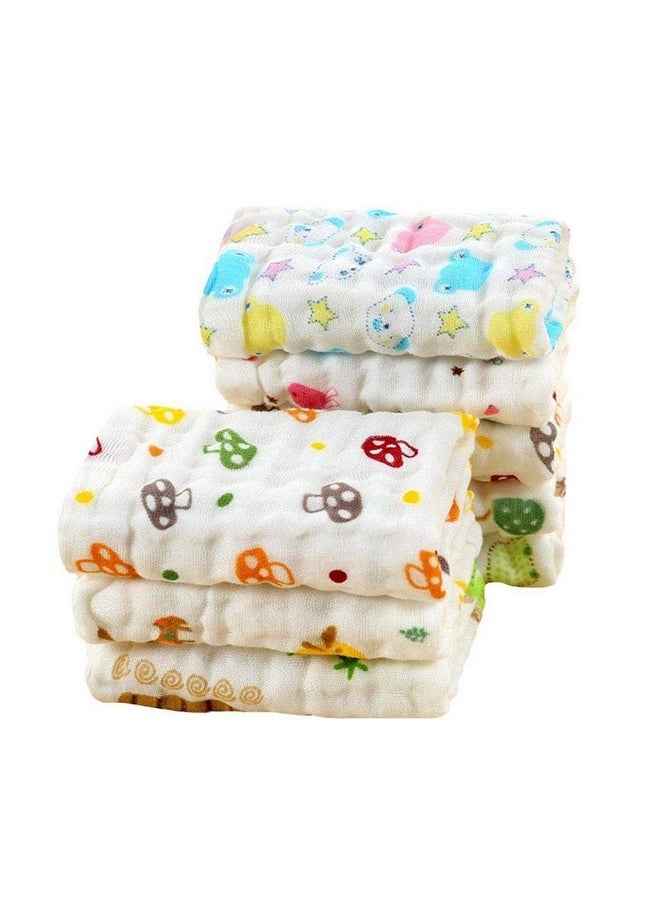 Baby Super Soft Absorbent Muslin 6 Layer Face Wipes/Wash Clothes- 30X30 Cm - (0-3 Years) - Pack Of 5