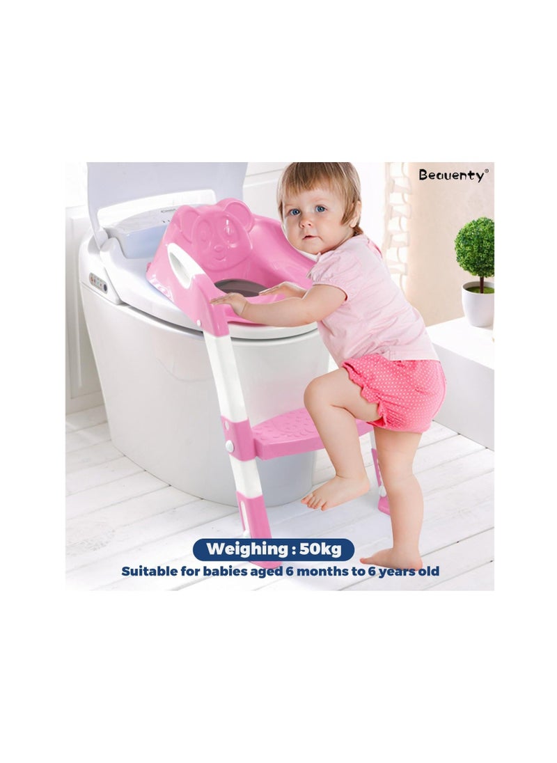 Sturdy Non-Slip Step Stool Ladder Foldable Potty Training Seat for Kids