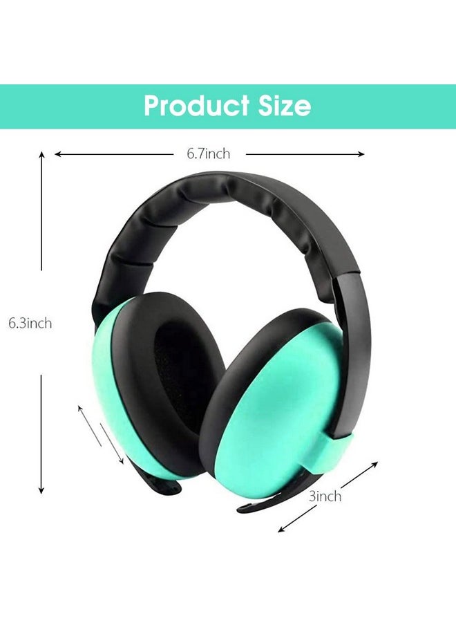 ® Ear Muffs For Kids Baby Hearing Protection Earmuffs For Baby Sleep Flight Travel, Baby Ear Protection Noise Canceling Headphones For Baby Toddler Kids 0-3 Years (Green)