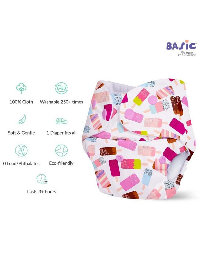 Basic Easy - Pack Of 2 | 2 Cloth Diaper+2 Inserts- Freesize Adjustable, Washable And Reusable Cloth Diaper For Babies 0-3 Years | - Assorted 2