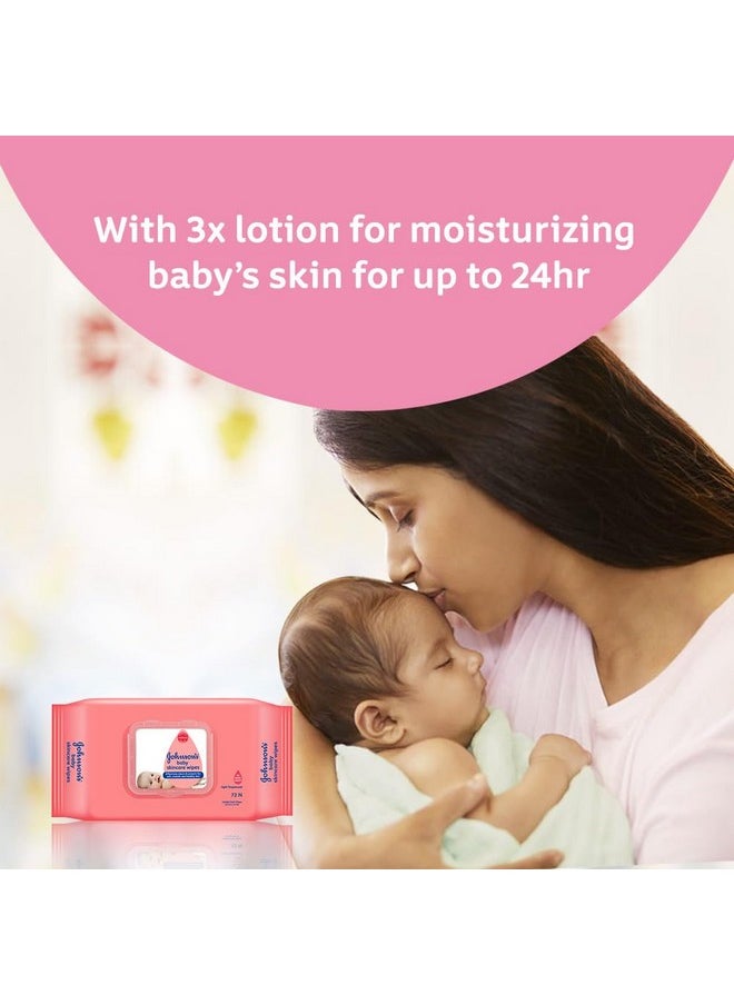 Skincare Wipes With Lid, 72S Twin Pack & Johnson'S Baby Milk & Rice Cream 100G
