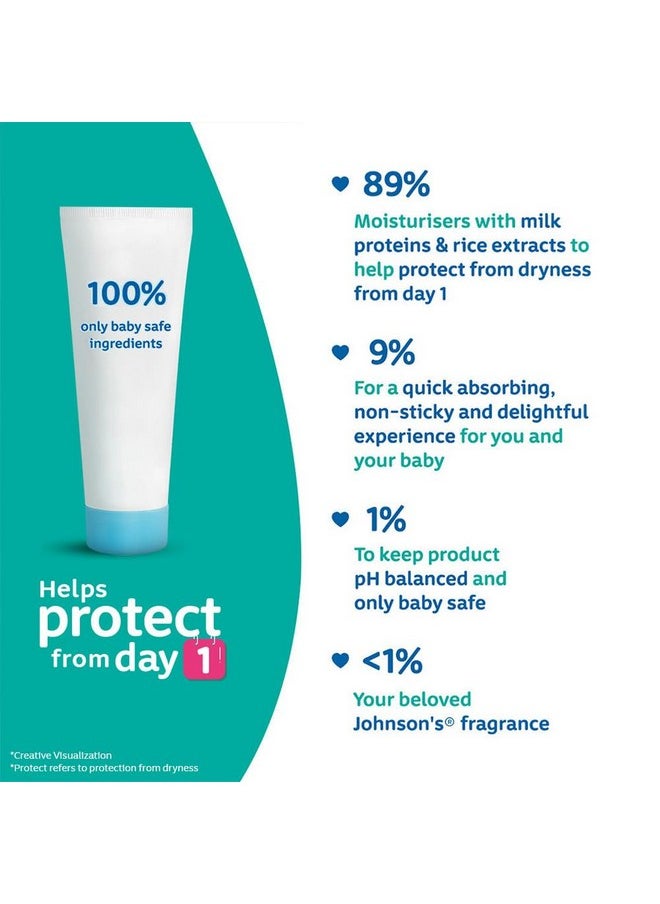Skincare Wipes With Lid, 72S Twin Pack & Johnson'S Baby Milk & Rice Cream 100G