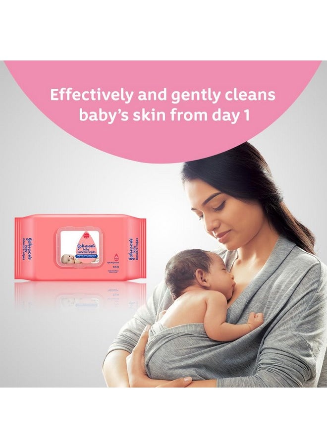 Skincare Wipes With Lid, 72S Twin Pack & Johnson'S Baby Milk & Rice Cream 100G