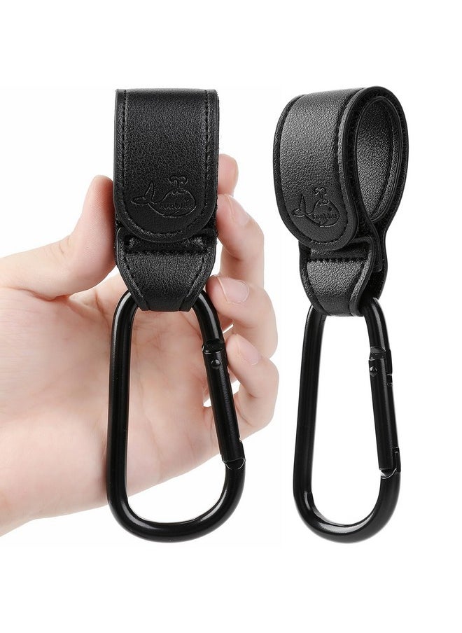 Stroller Hooks For Hanging Bags And Shopping,Baby Stroller Hooks Clips,Plus Size, Newest Gen 3 Baby Grade Velcro, Black 2 Pack