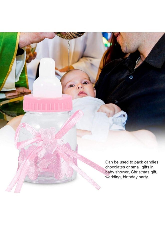 Baby Pink Shower Favor Candy Bottles, Fillable Bottles Sweet Candy Box, Baby Shower Favors,Baby Shower Party Decorations (Set Of 12) (Pink Bottles)