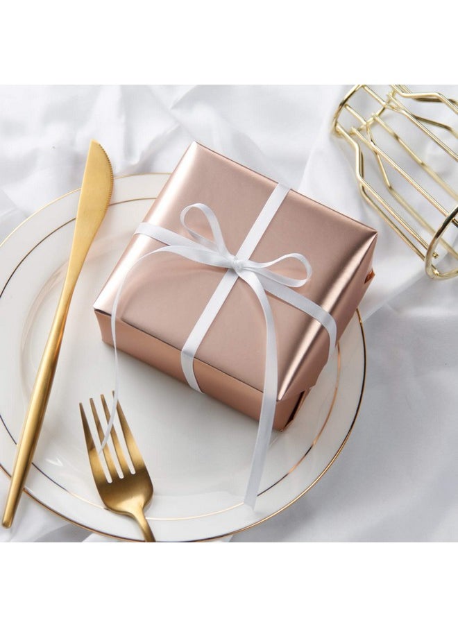 Rose Gold Metallic Wrapping Paper - Solid Color Matte Paper Perfect For Wedding, Birthday, Christmas, Baby Shower - 30 Inches X 100 Feet