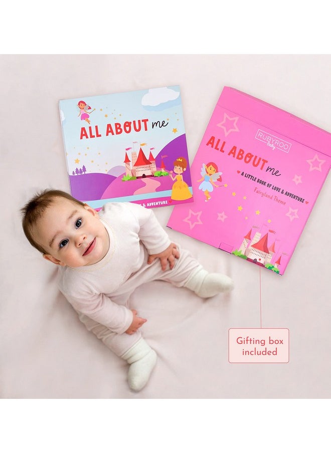 Memory Book - Milestone Journal For Baby Girl - Baby Keepsake Photo Album - First 5 Years Scrapbook - Pregnancy Gift For Baby Shower, 60 Page Hardcover Record Book For Newborn - Fairyland