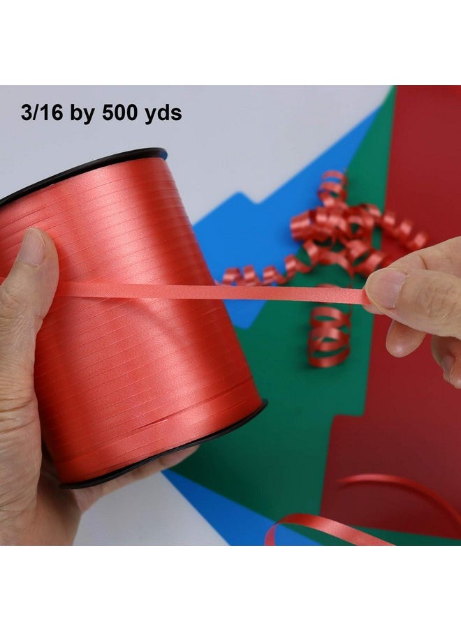 1500-Yard Patriotic Curling Ribbon, Red White Blue Crimped Curling Ribbon 3/16 X 500-Yard Ea. For Balloon Ribbon, Balloon String, Gift