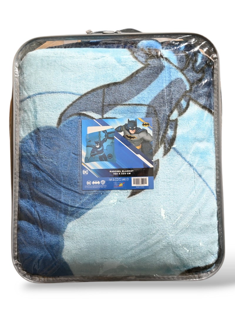 Batman Raschel Blanket - 160 x 220 cm, 100% Polyester, 2200 grams