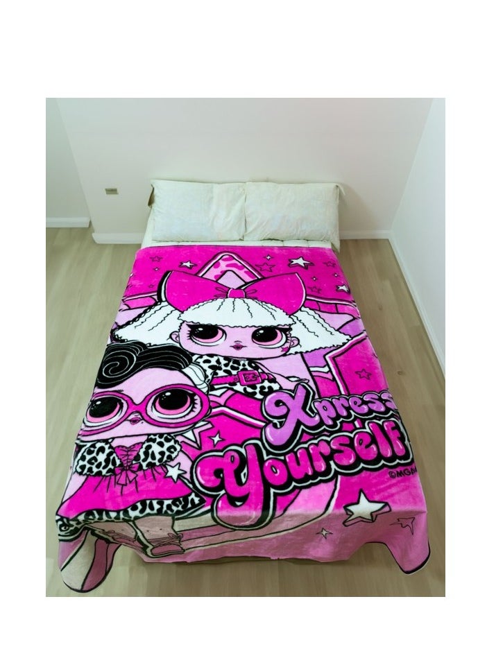 LOL Surprise  Raschel Blanket - 160 x 220 cm, 100% Polyester, 2200 grams