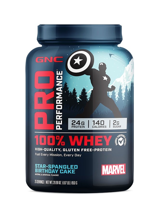 GNC Pro Performance 100% Whey - Marvel: Star-Spangled Birthday Cake - 25 Servings