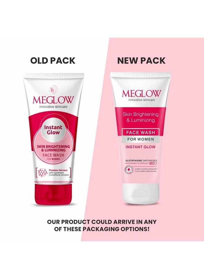 Skincare Combo Pack Of 4- Women'S Face Cream (50G) With Vitamin E And Natural Extracts | Instant Glow Face Wash (70G) | Apricot Scrub (70G) With Wallnut Shell Beads| Lip Shiner (15G) For Moisturized Lips | Paraben Free | For Glowing Skin