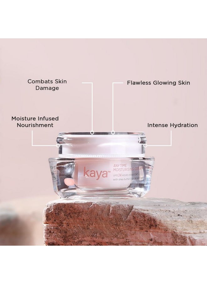 Clinic Anytime Daily Use Lightweight 24 Hours Hydration Moisturising Cream Enriched With Shea Butter For All Skin Types (50Ml)