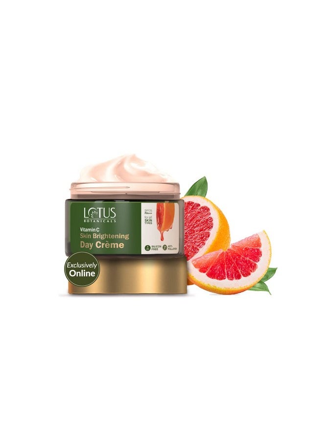 Vitamin C Skin Brightening Day Cream | 100X Vitamin C | Glowing, Radiant And Bright Skin | Hydrating And Moisturising | Sun Protection With Spf 25 Pa+++ | No Toxic Chemicals | 50G